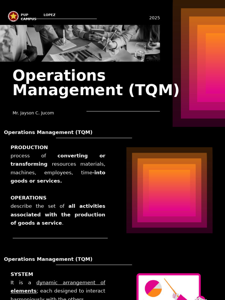 Operations Management Overview and TQM | PDF | Production And ...