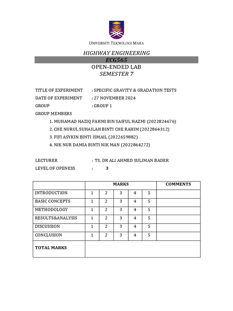 Specific Gravity & Gradation Tests in Highway Engineering | PDF ...