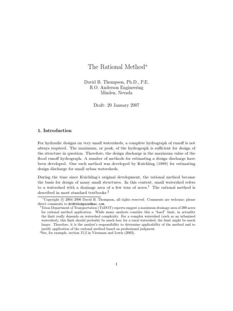 Rational Method Paper | PDF