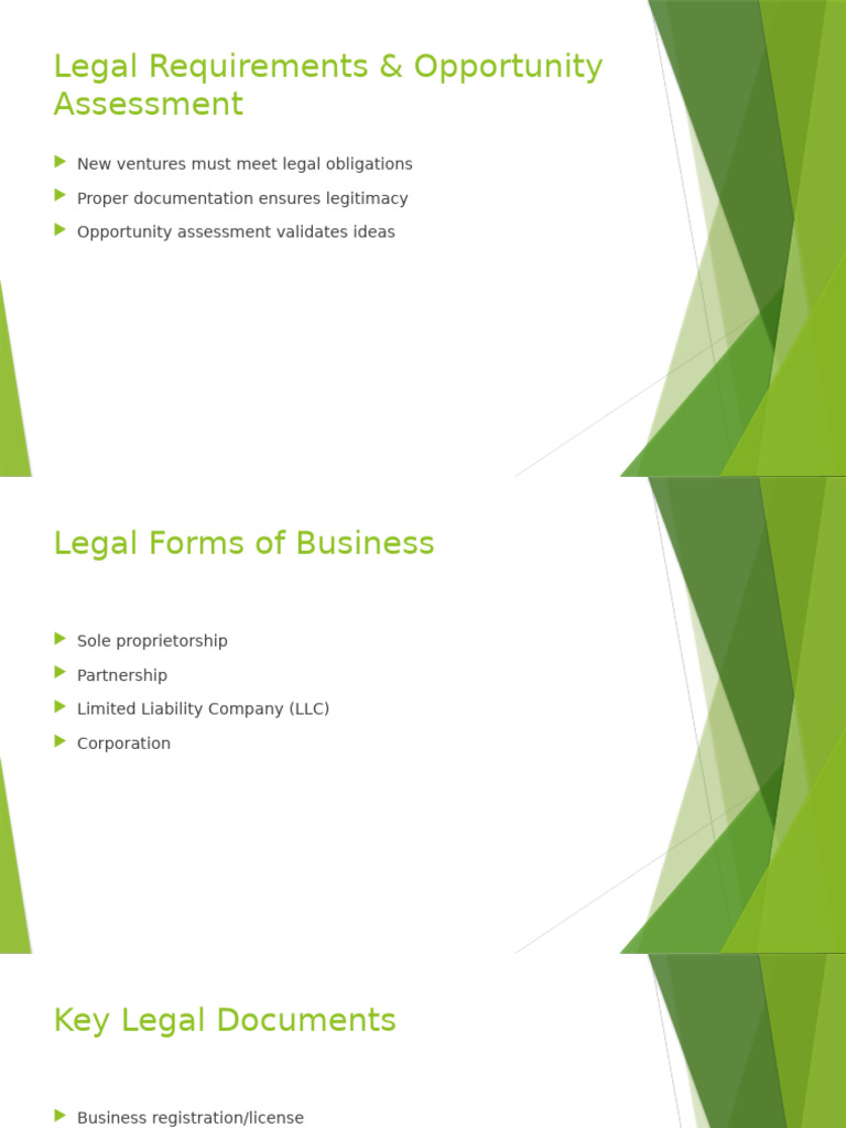Legal Requirements & Opportunity Assessment | PDF