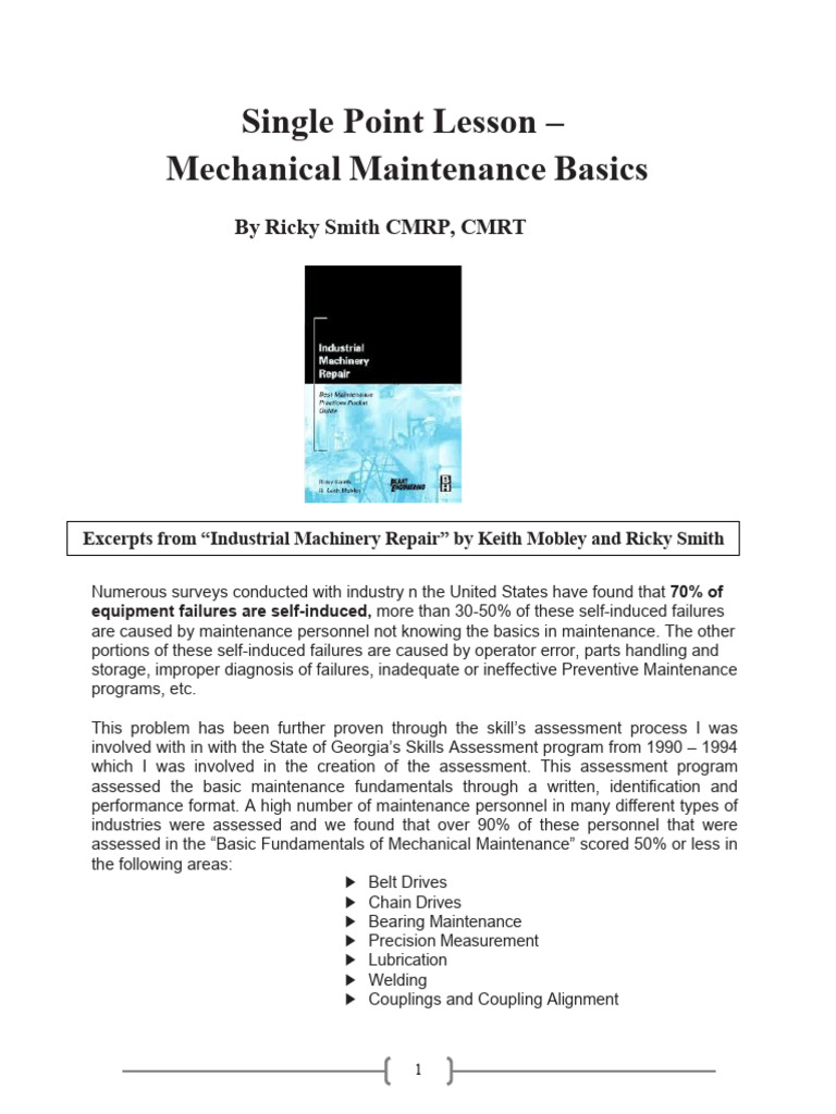 Mechanical Maintenance Fundamentals Guide | PDF | Belt (Mechanical ...