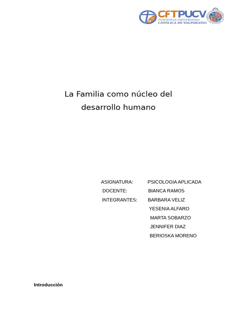 La Familia y su Rol en el Desarrollo Humano | PDF | Adultos | Familia