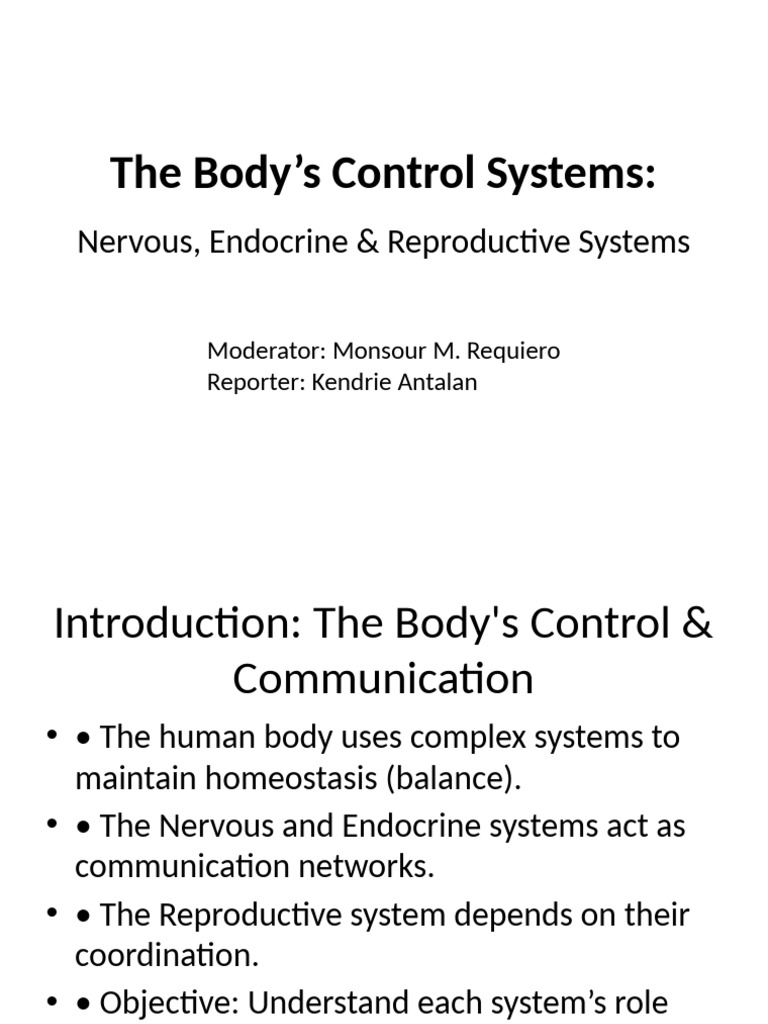 Body Control Systems Report | PDF | Endocrine System | Nervous System