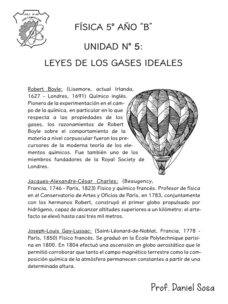 Unidad 5 - Leyes de Los Gases Ideales - Nat | PDF | Gases | Presión