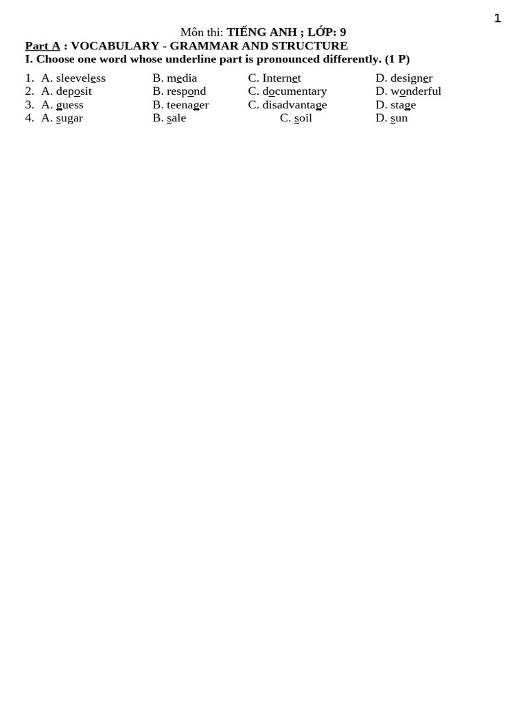 English Exam for 9th Grade Students | PDF | French Language | Linguistics