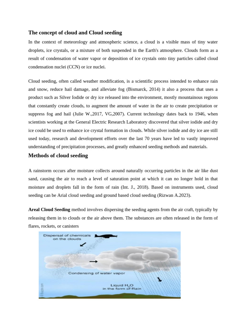 The Concept of Cloud and Cloud Seeding | PDF | Cloud | Rain