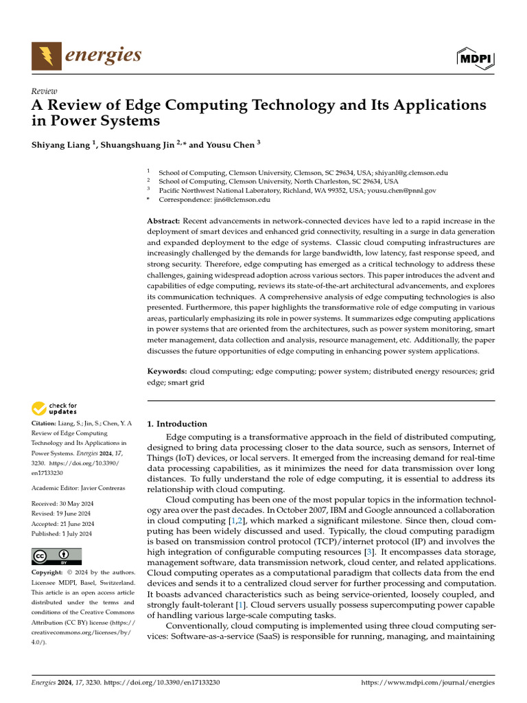 Energies 17 03230 | PDF | Computer Network | Cloud Computing