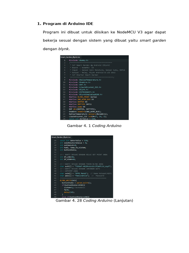 Program Arduino untuk Smart Garden | PDF