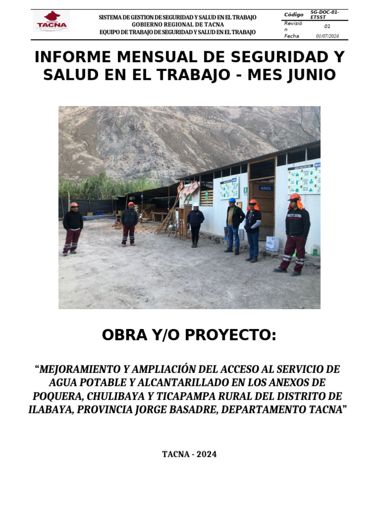 Informe Mensual de Seguridad 2024 | PDF | Seguridad y salud ocupacional ...