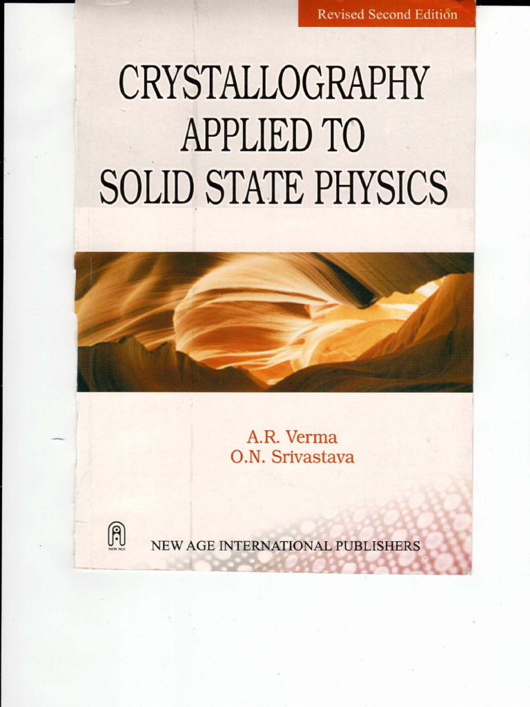 Crystallography Applied To Solid State Physics - A - R - Verma, O - N ...