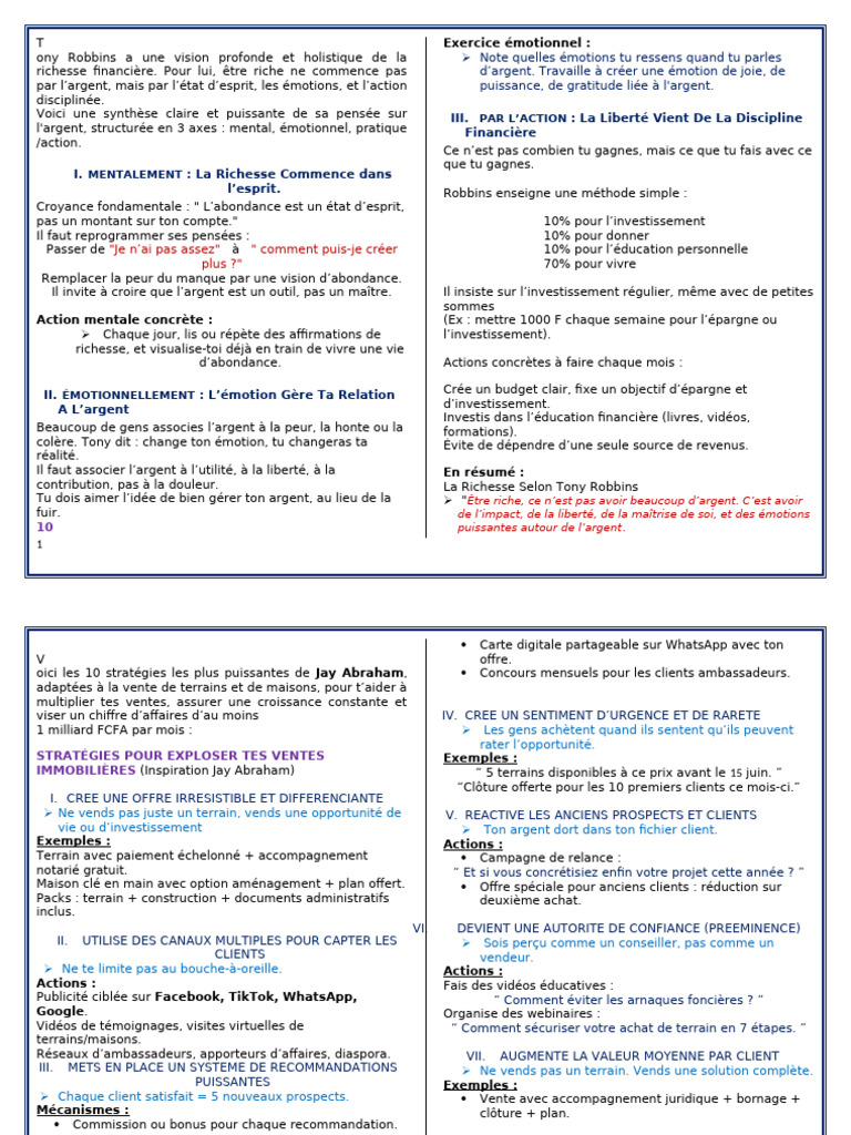 Stratégies de Richesse et Vente Efficace | PDF | Commercialisation ...