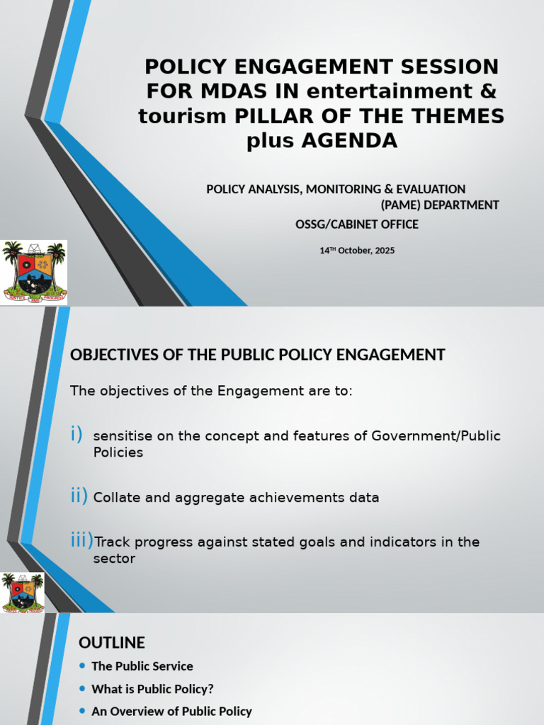 Policy Engagement for Tourism & Entertainment | PDF | Policy | Tourism