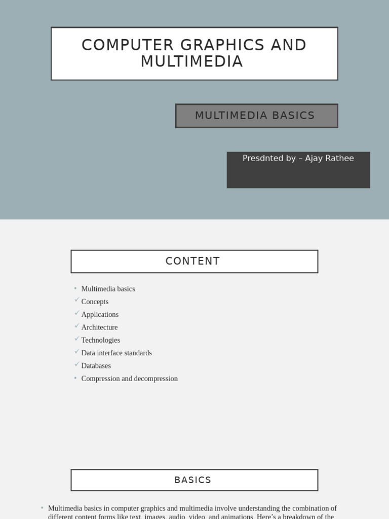 Multimedia Basics in Computer Graphics | PDF | Databases | Digital ...