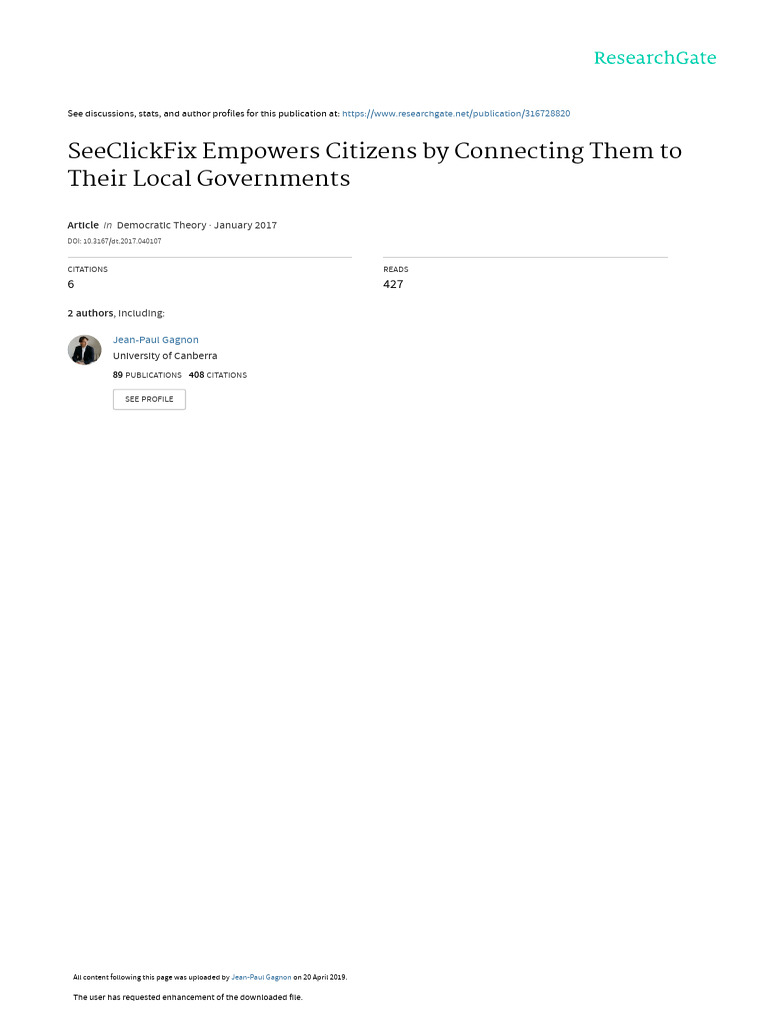 SeeClickFix: Empowering Citizen Engagement | PDF