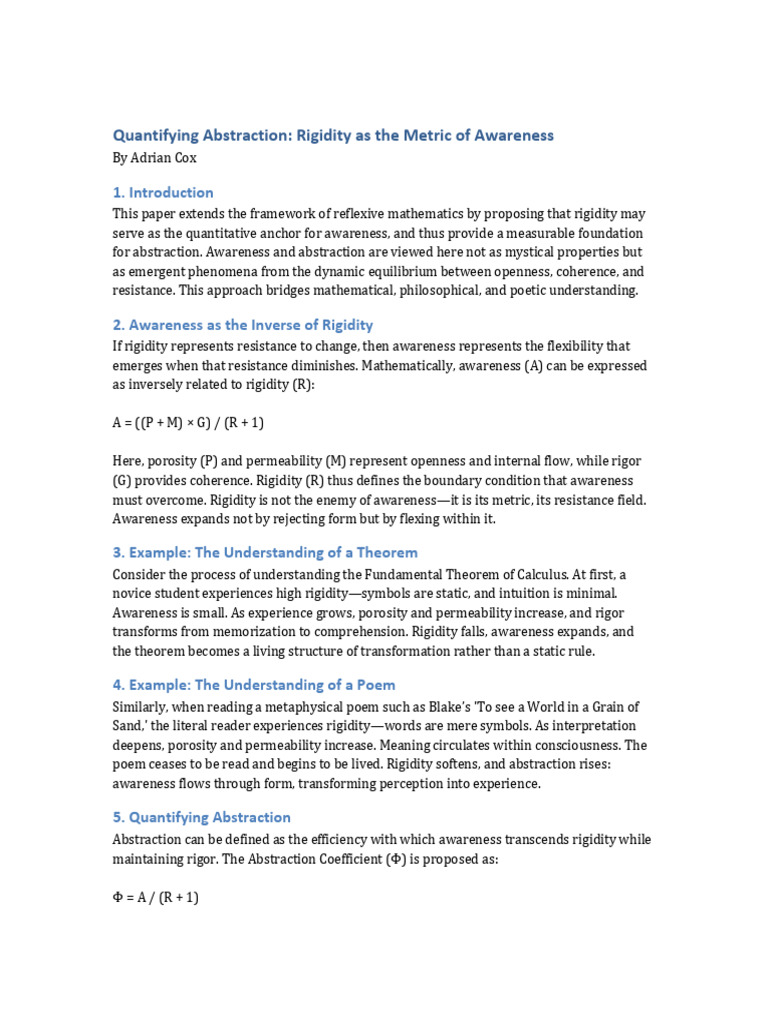 Measuring Awareness Through Rigidity | PDF | Consciousness | Mathematics
