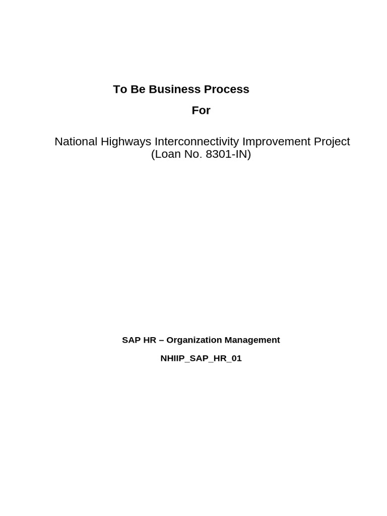 NHIIP - SAP - HR - BBP - Organization Management - V0 - 27042018 | PDF ...