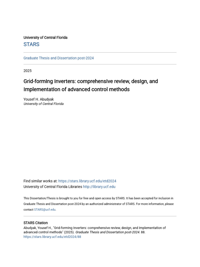 Grid-Forming Inverters: Review & Control Methods | PDF | Power Inverter ...