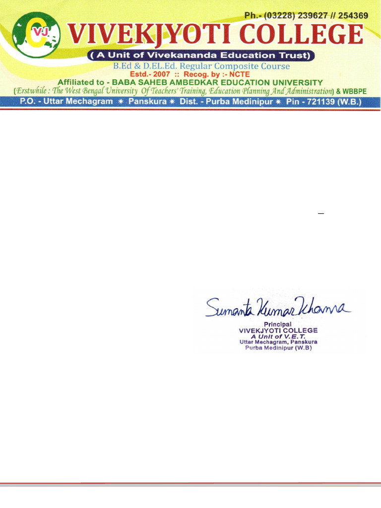 B.Ed. 1st Semester Attendance Notice | PDF