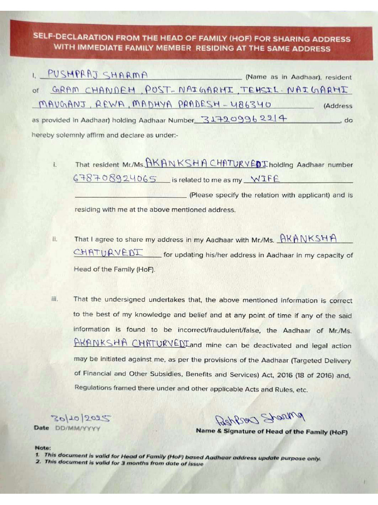 Self Declation | PDF
