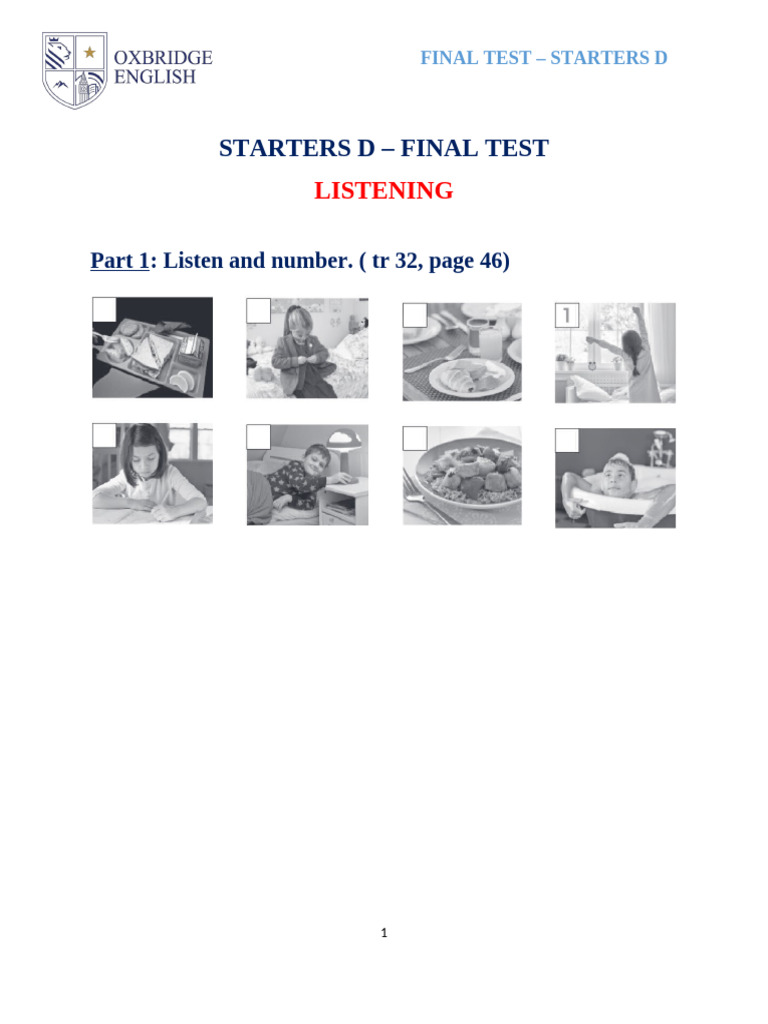 Starters D | PDF
