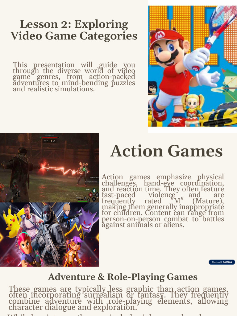 Video Game Genre Overview Guide | PDF | Video Games | Entertainment
