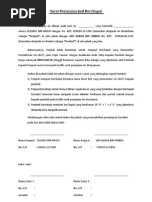 Surat Perjanjian Bot Pdf