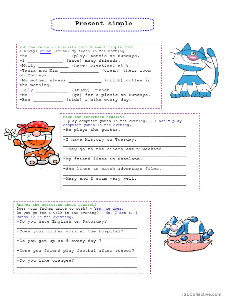 Present Simple Verb Practice Exercises | PDF