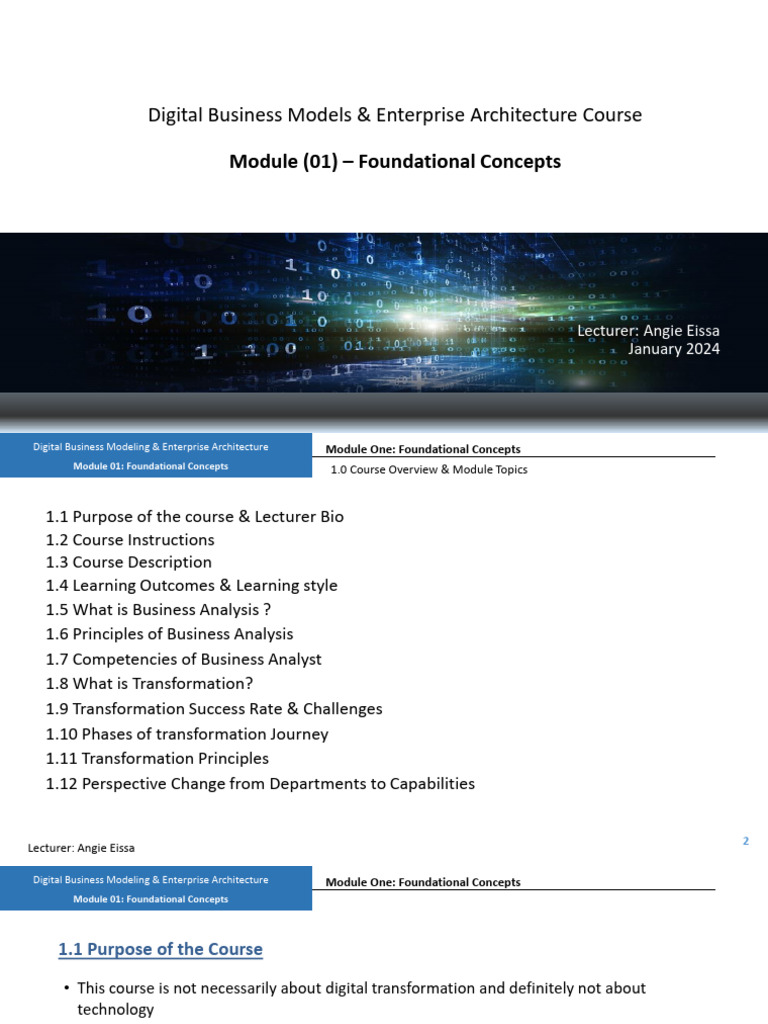 Digital Business Models Course Overview | PDF | Business Model ...