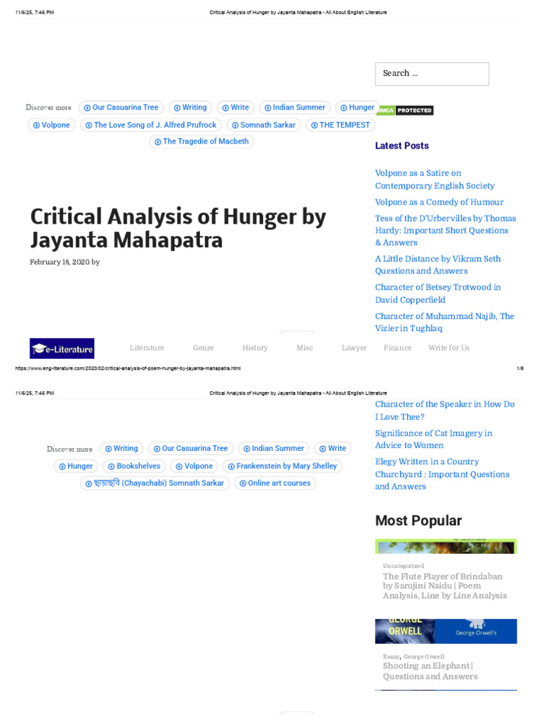 Analysis of Mahapatra's 