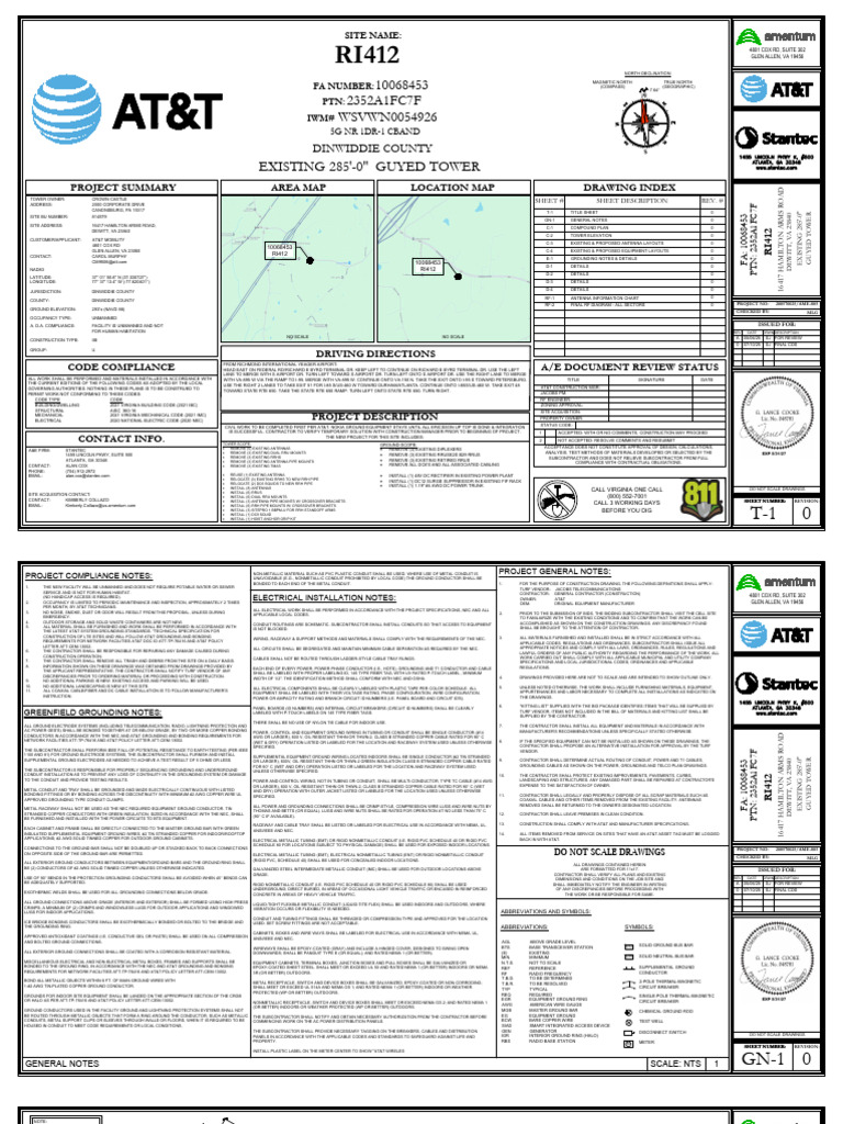 AT&T Guyed Tower Project Overview | PDF | Electrical Wiring ...