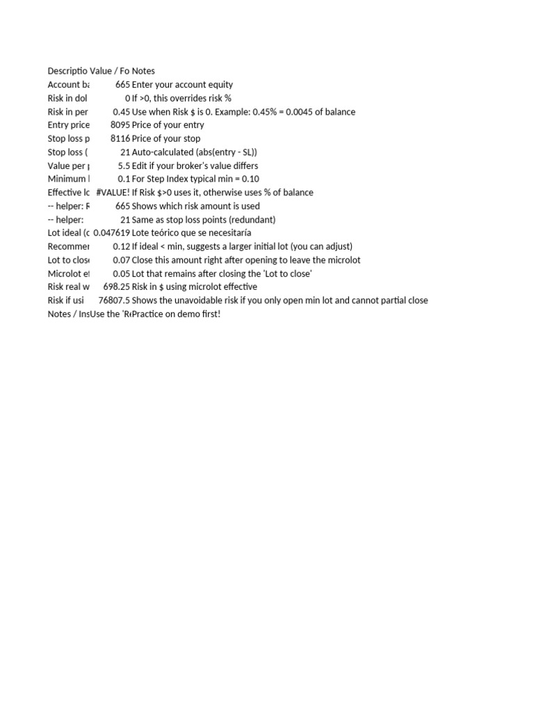 Deriv Step Risk Template Step Index | PDF