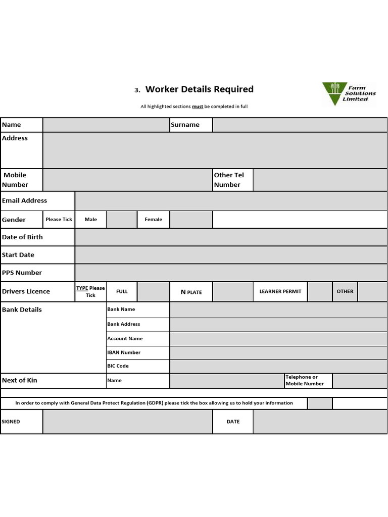 Personal Information Collection Form | PDF