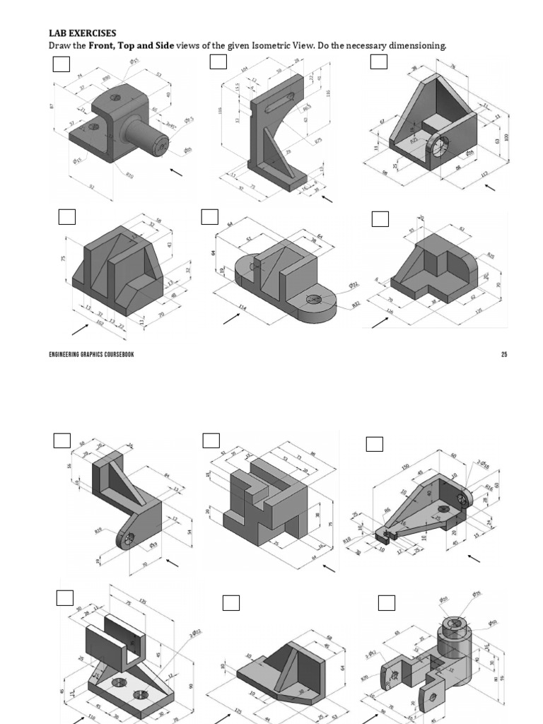 Engineering Graphics Lab Exercises Guide | PDF