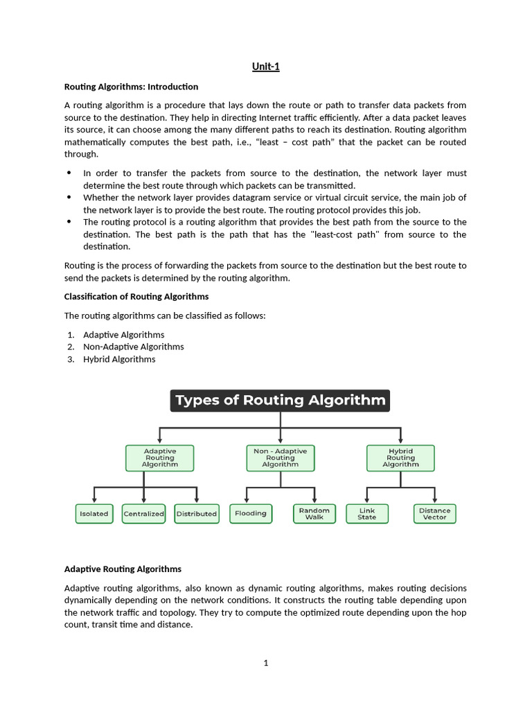 Overview of Routing Algorithms | PDF | Routing | Computer Network