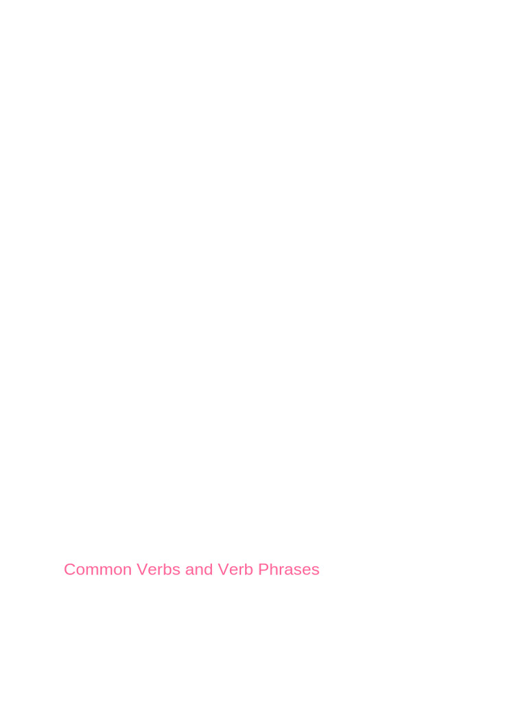 Common Verbs for Daily Activities | PDF | Linguistics | Syntax
