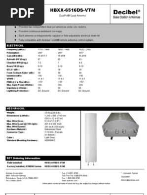 HBXX 6516DS VTM | PDF
