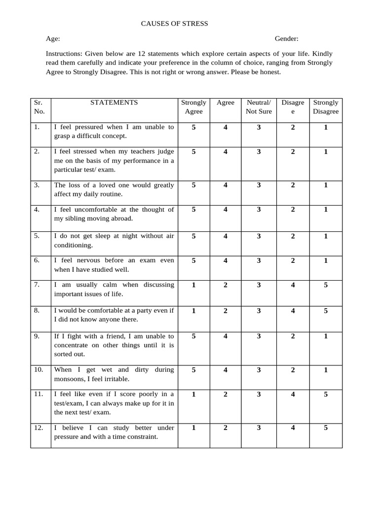 Understanding Stress Factors in Life | PDF