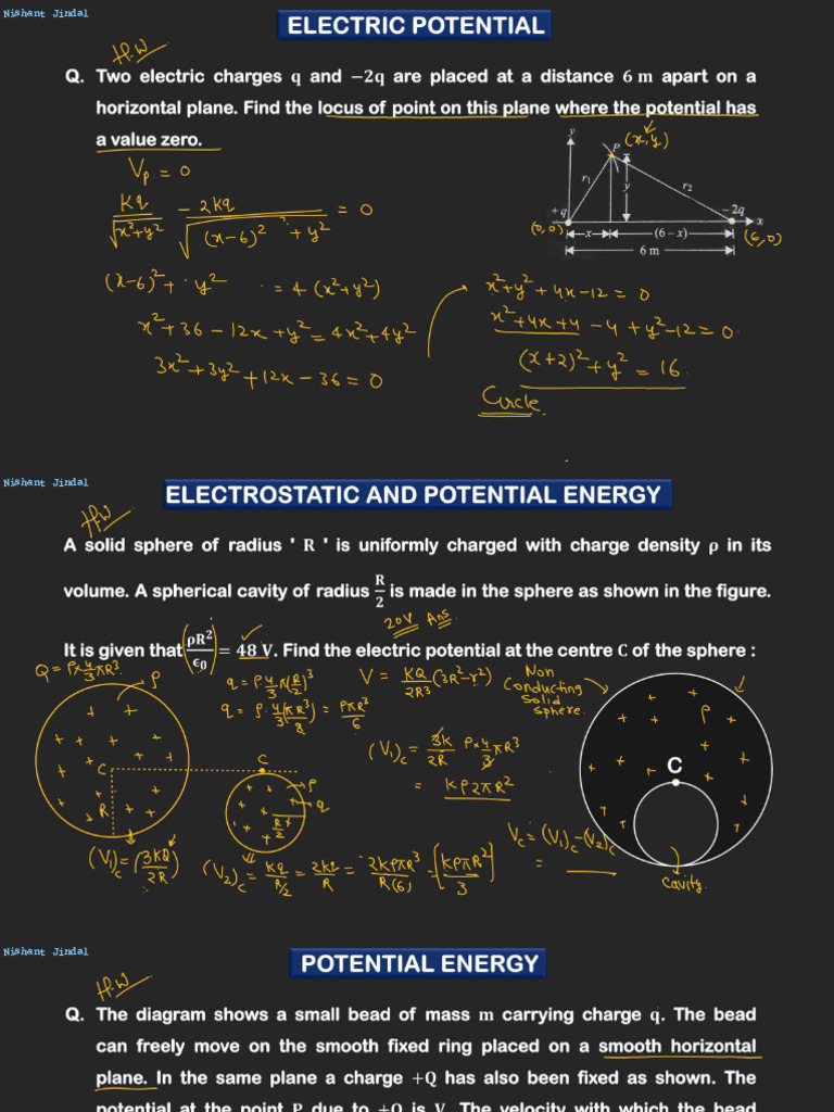Electrostatics L-12 (Class Notes) NJ - 247 | PDF