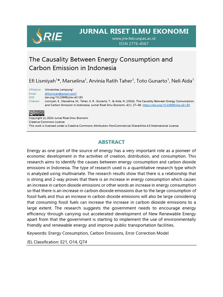 Energy Consumption and CO2 Emissions in Indonesia | PDF | Vector ...
