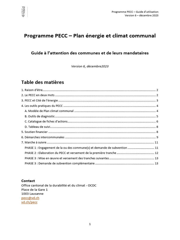 Guide du Programme PECC pour communes | PDF | Communes de France ...