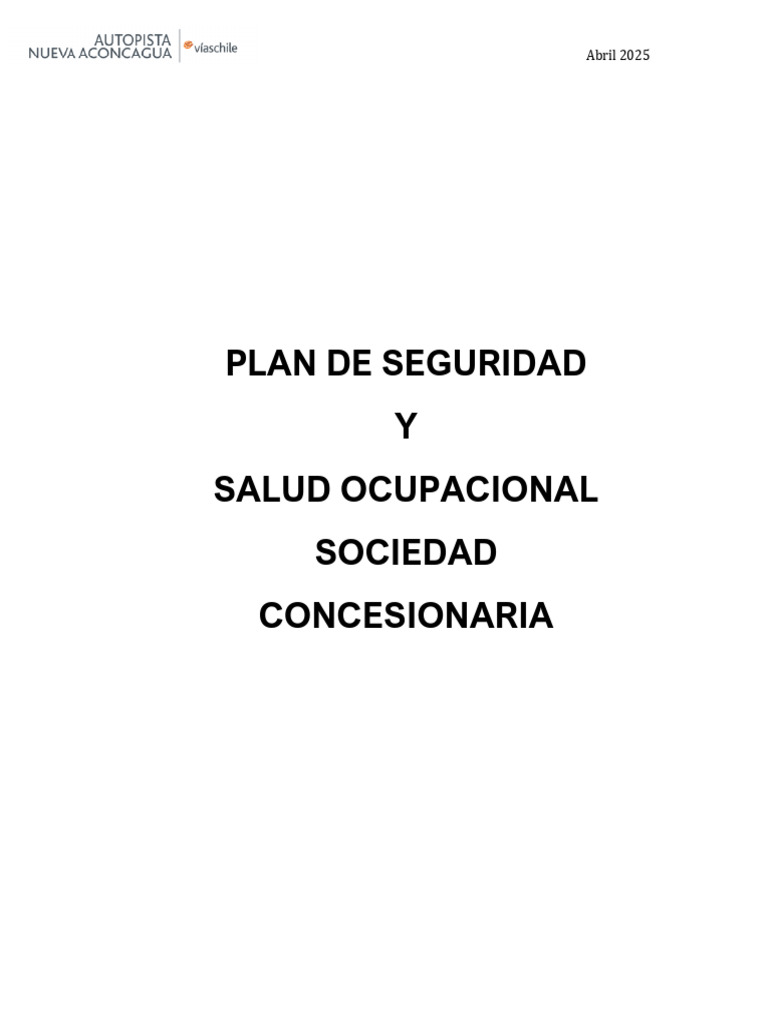 Plan de Seguridad y Salud Ocupacional 2025 | PDF | Seguridad y salud ...