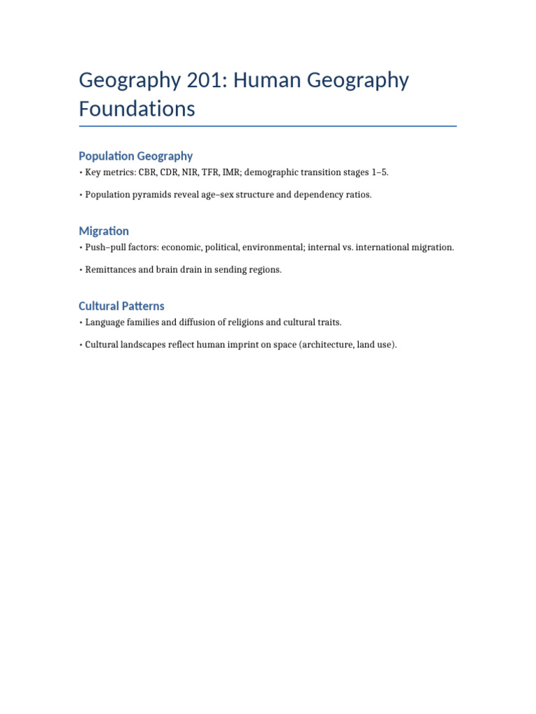 College Geography Class Notes 2 | PDF