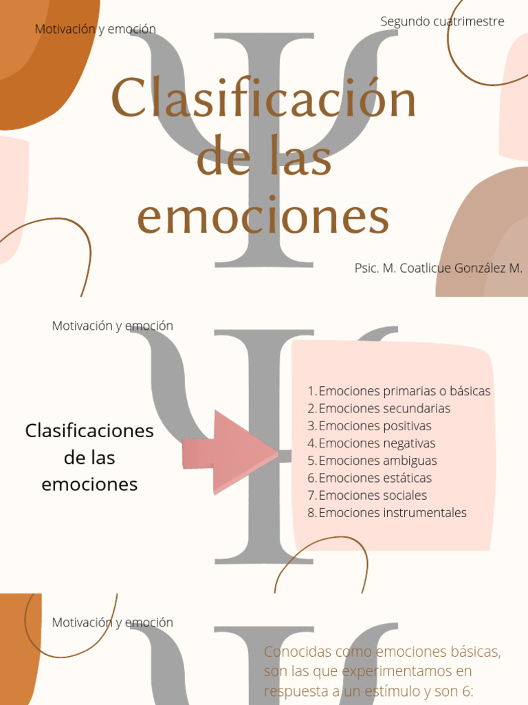 Clasificación de Emociones Básicas y Secundarias | PDF | Las emociones ...