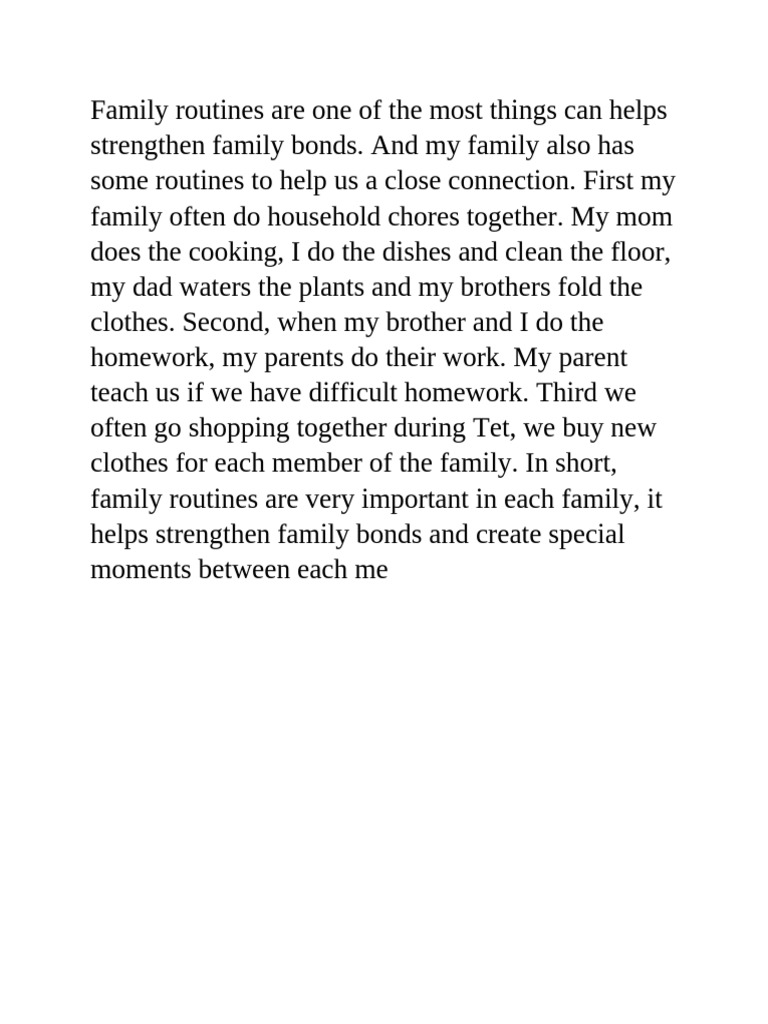 Family Routines Are One of The Most Things Can Helps Strengthen Family ...