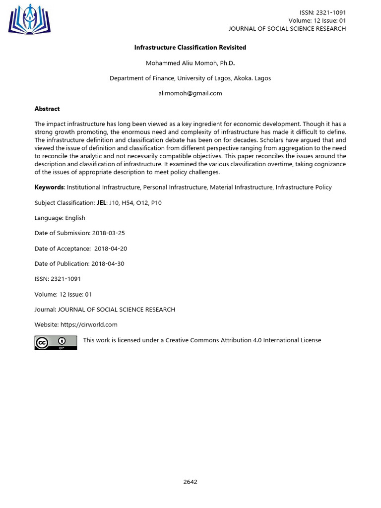 Reassessing Infrastructure Classification | PDF | Infrastructure ...
