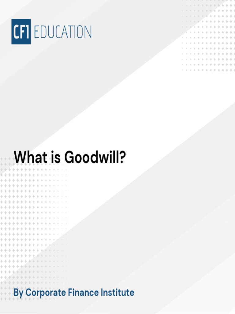 What Is Goodwill 1718975338 | PDF