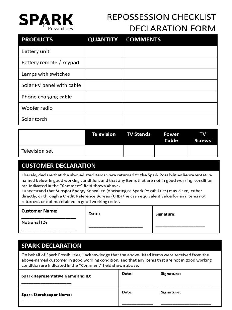 Customer Declaration for Returned Items | PDF