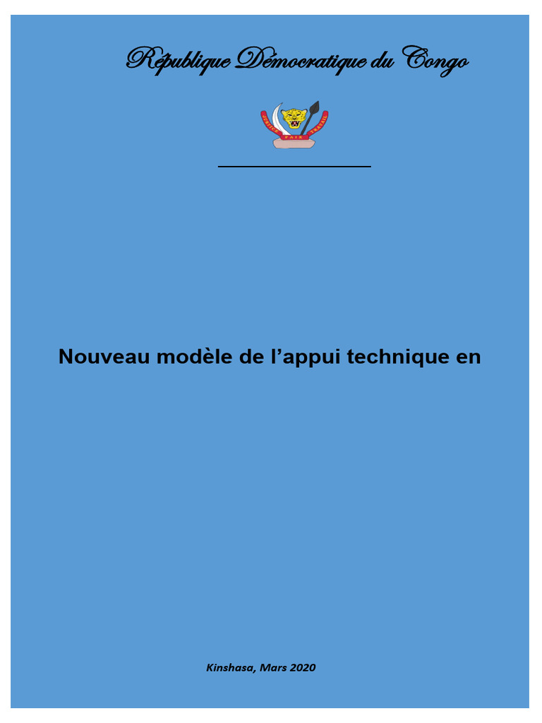 Nouveau modèle d'appui technique en RDC | PDF | Gouvernance | Gestion ...