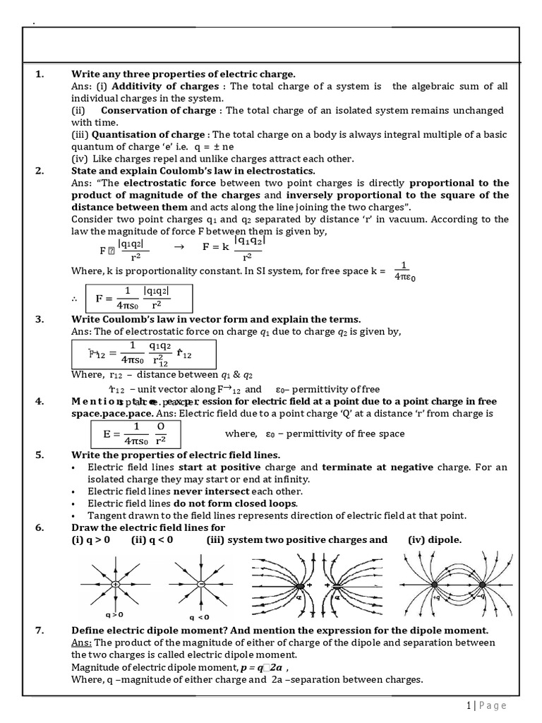 Electric Charge and Field Concepts Explained | PDF | Electromagnetic ...