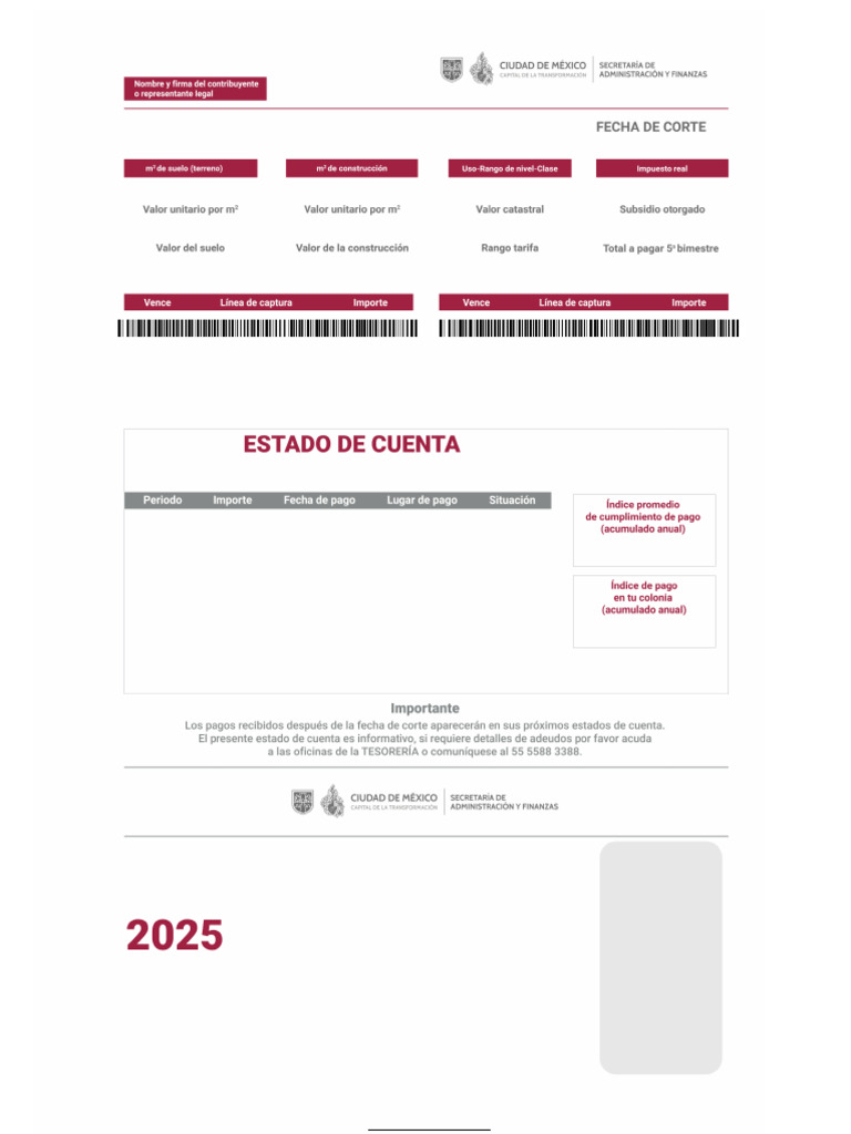 Propuesta de Pago Impuesto Predial 2025 | PDF | Impuestos